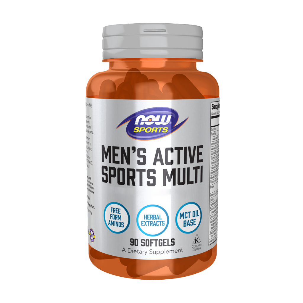 now foods mens active sports multi 90 softgels front