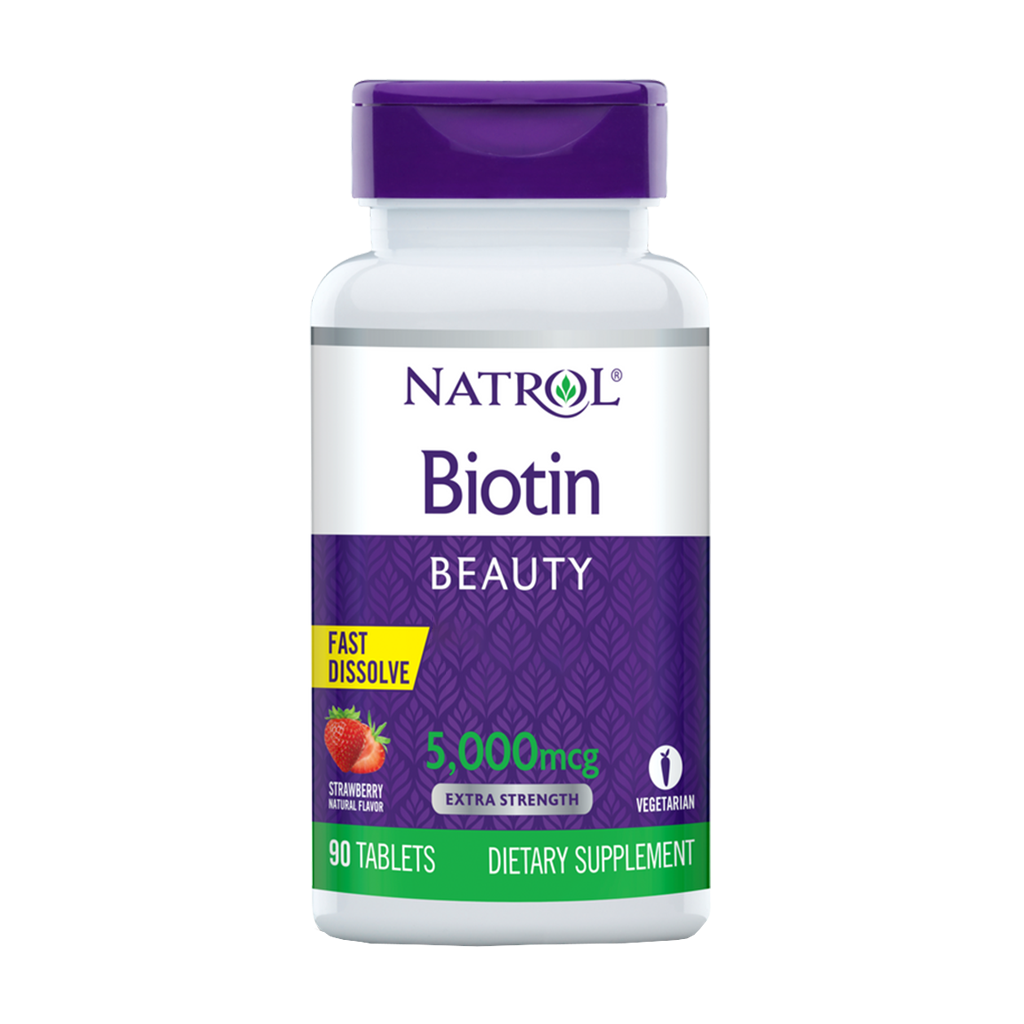 Natrol Biotin 5000mcg FastDissolveTabletten 90ct Front1