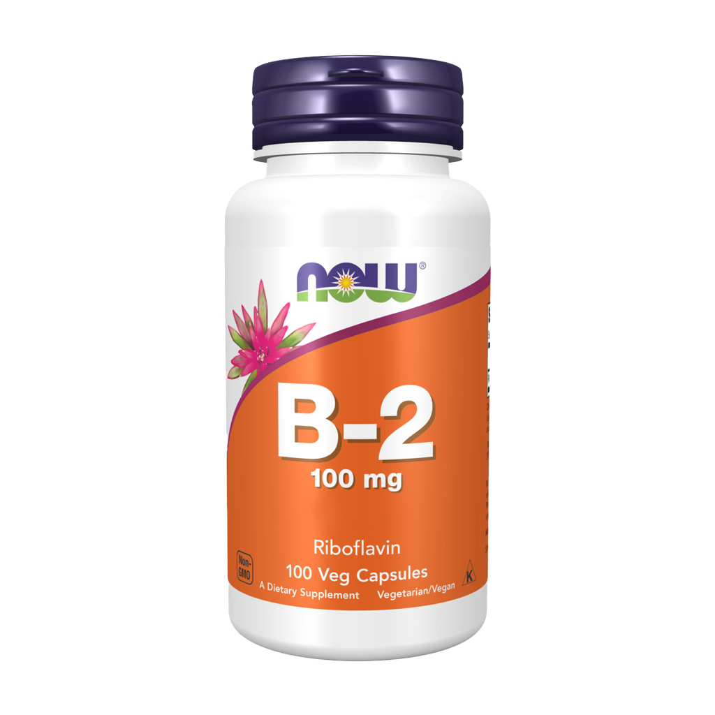 NOW Foods Vitamin B-2 100 mg (100 Kapseln) Vordere Abdeckung