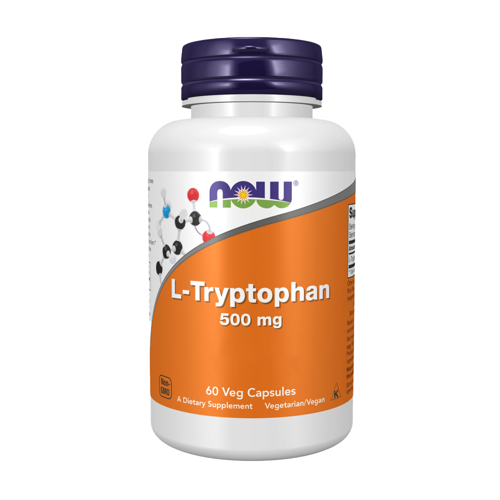 NOW Foods L-Tryptophan 500 mg 60 Kapseln Vordere Abdeckung