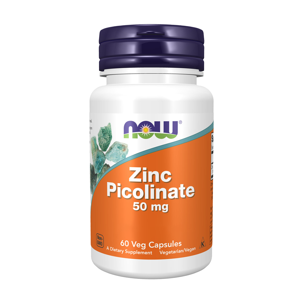 NOW Foods Zink Picolinat 50 mg (60 Kapseln) Vorderseite