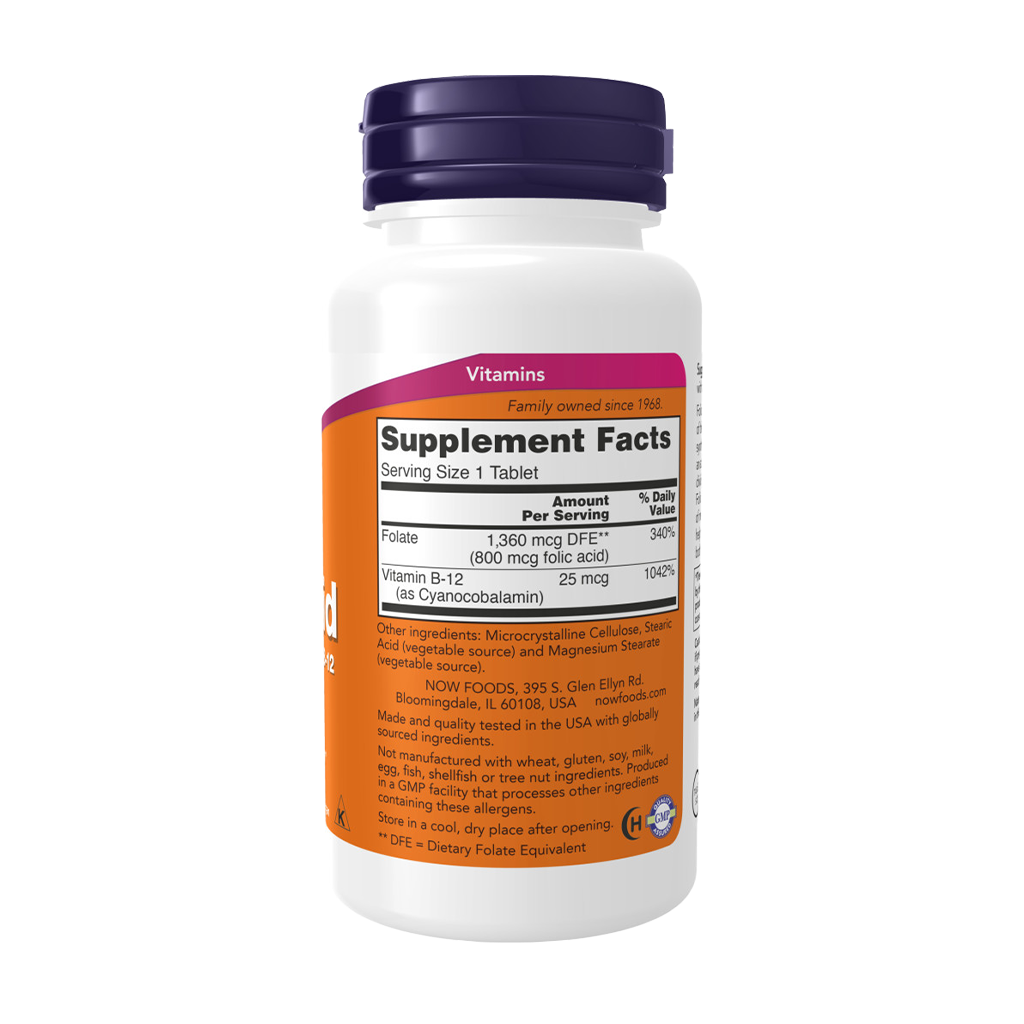Folsäure 800 mcg mit Vitamin B12 (250 Tabletten)