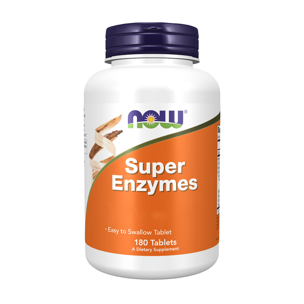 NOW Foods Super Enzymes (180 tabletten) voorkant