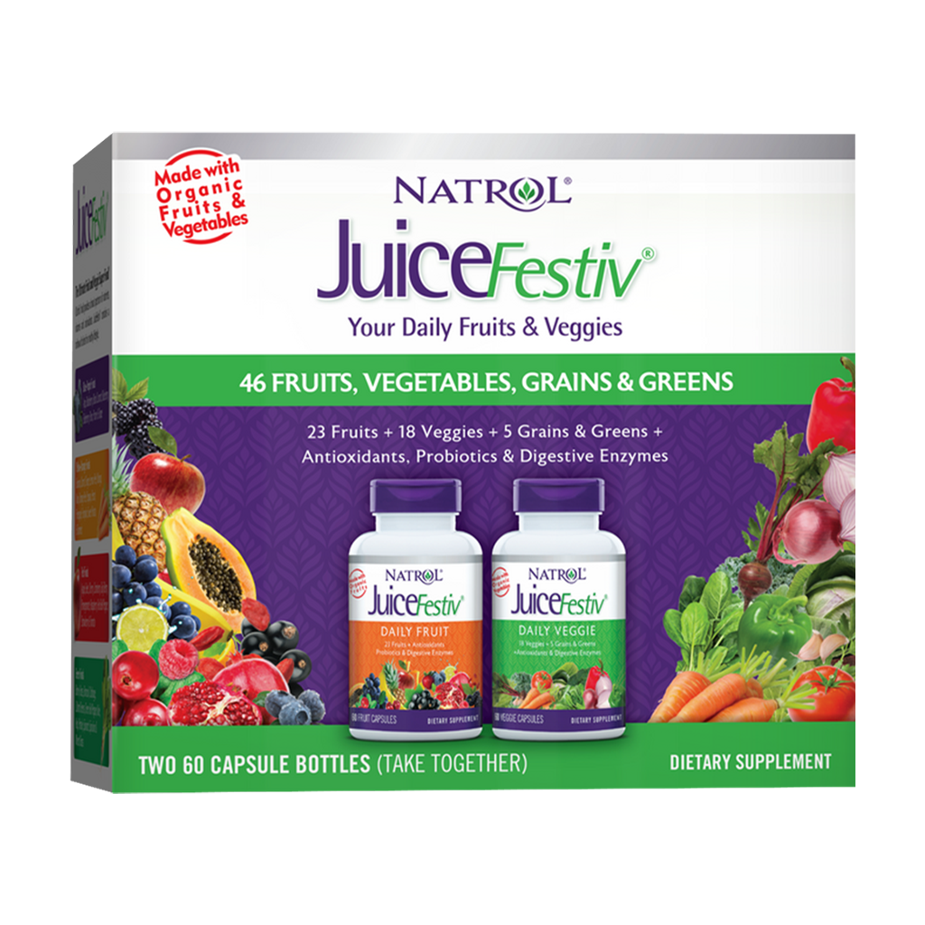 natrol juicefestiv 2 Flaschen Obst und Gemüse 120 Kapseln 1