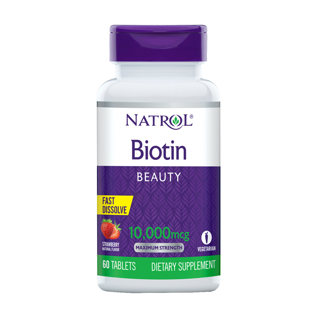 Natrol Biotin 10000mcg FastDissolveTabletten 60ct Front1