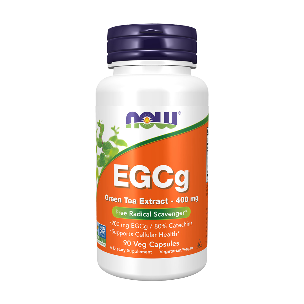 NOW Foods groene thee-extract met 400 mg EGCg Voorkant