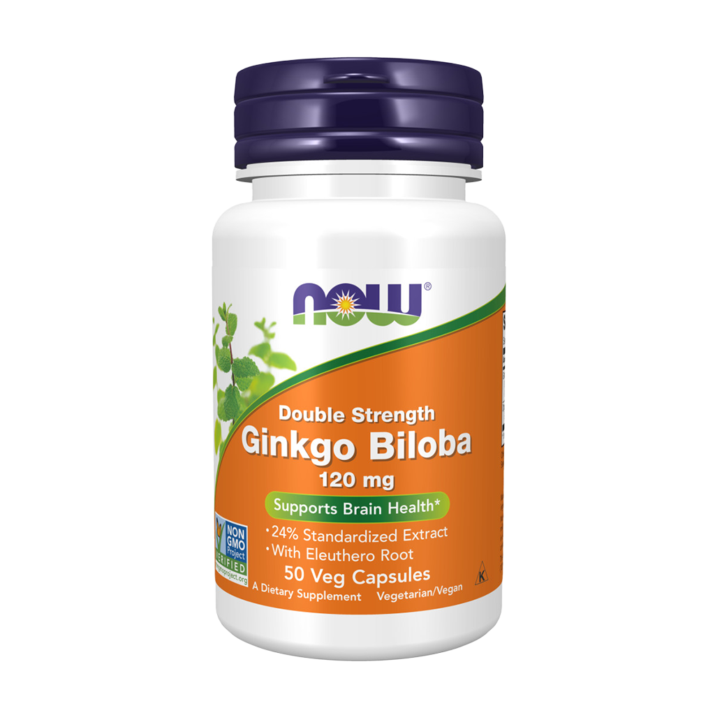 NOW Foods Gingko Biloba-extract (120mg.) voorkant
