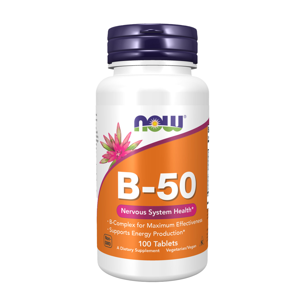 NOW Foods Vitamine B-50 tabletten Voorkant